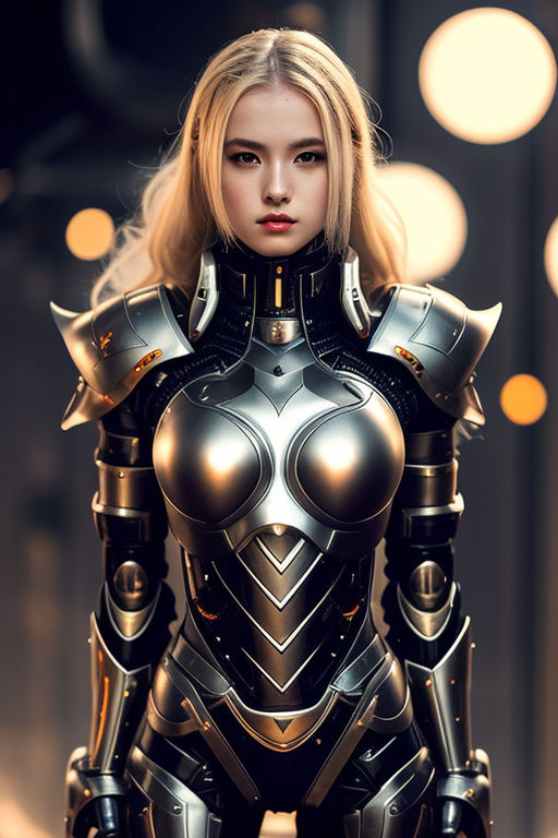 fantasy, sensual woman with Legendary Chest armor full-body shot 