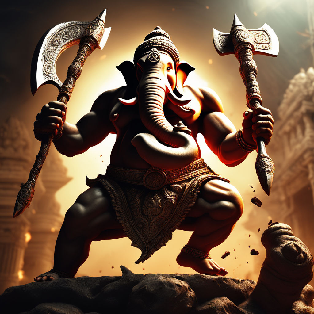 Premium Photo | Shree ganesh aggressive pose