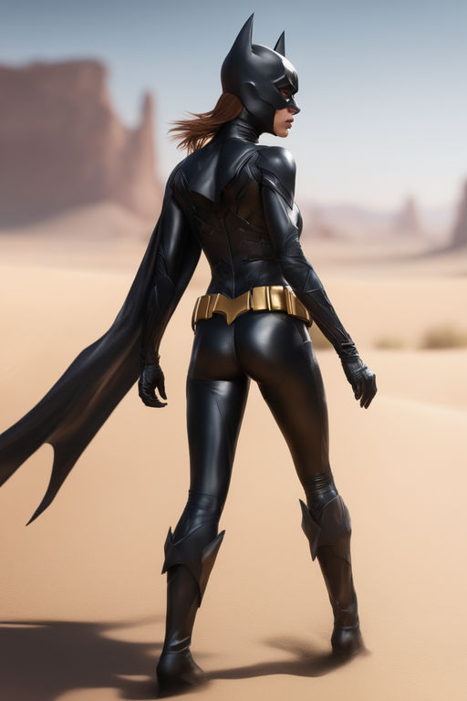 Bat man female version sexy hot full body dynamic pose - Playground