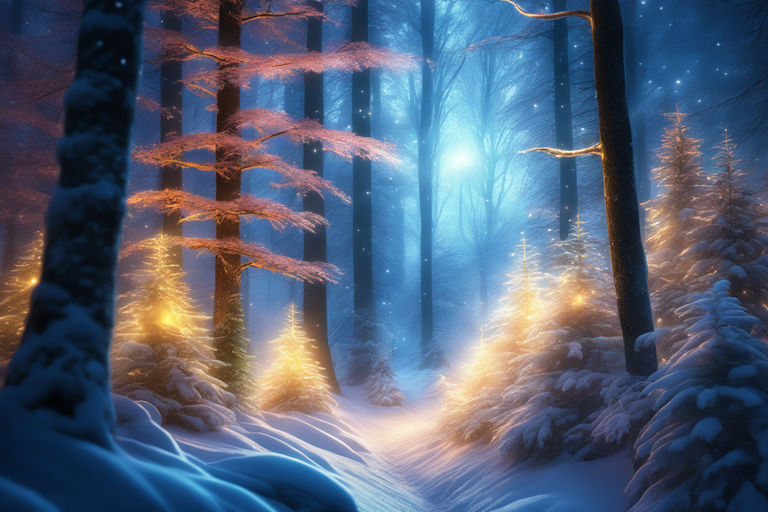 fantasy winter forest wallpaper