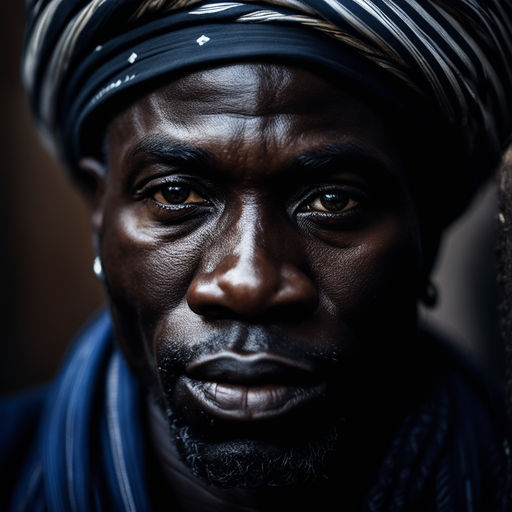 Premium Photo  A black man with blue eyes and a black background