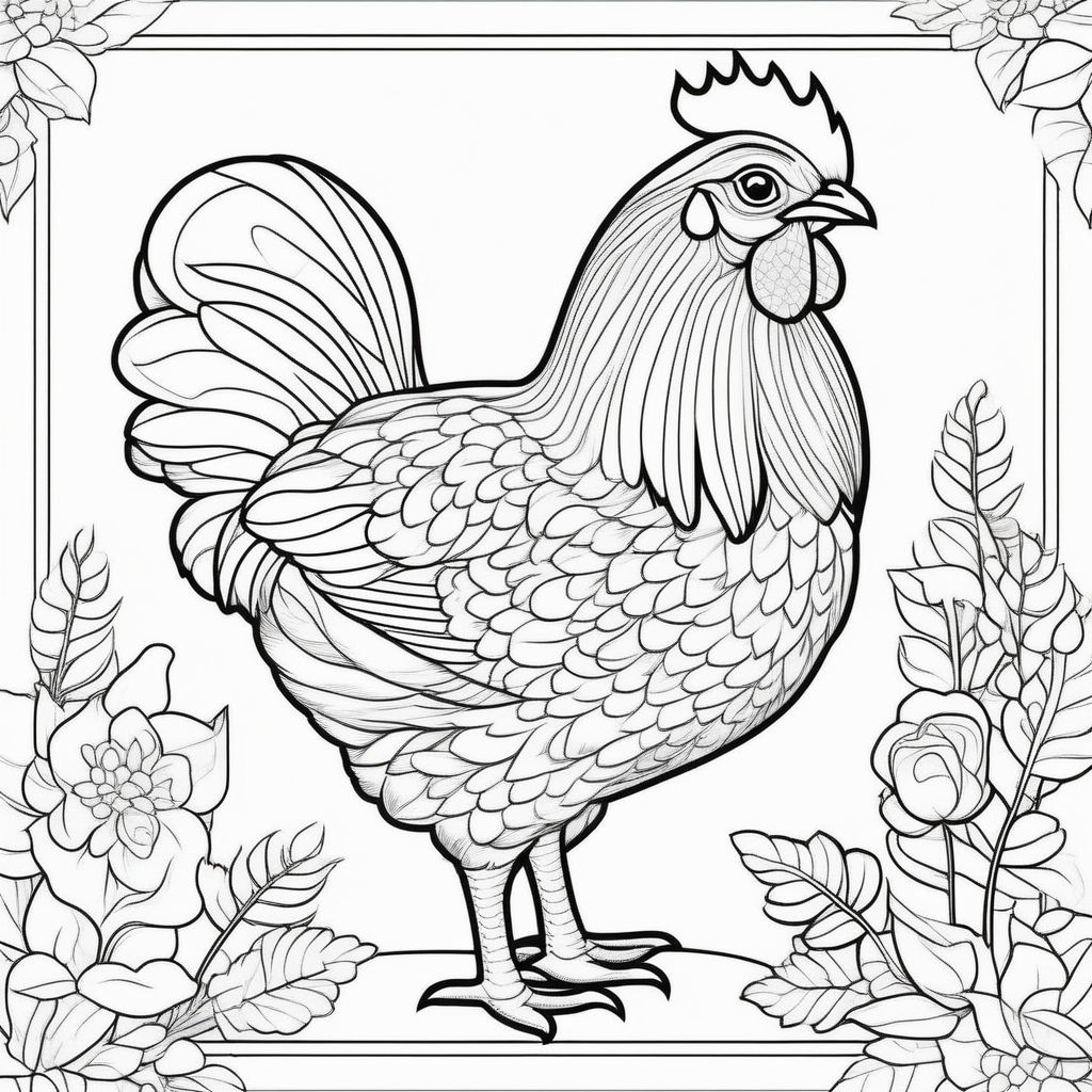 Chickens and chicks by drawing a collar line on a thick cartoon.