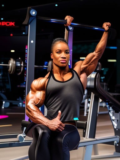 Beautiful veins thick vascular chest female bodybuilder huge arms