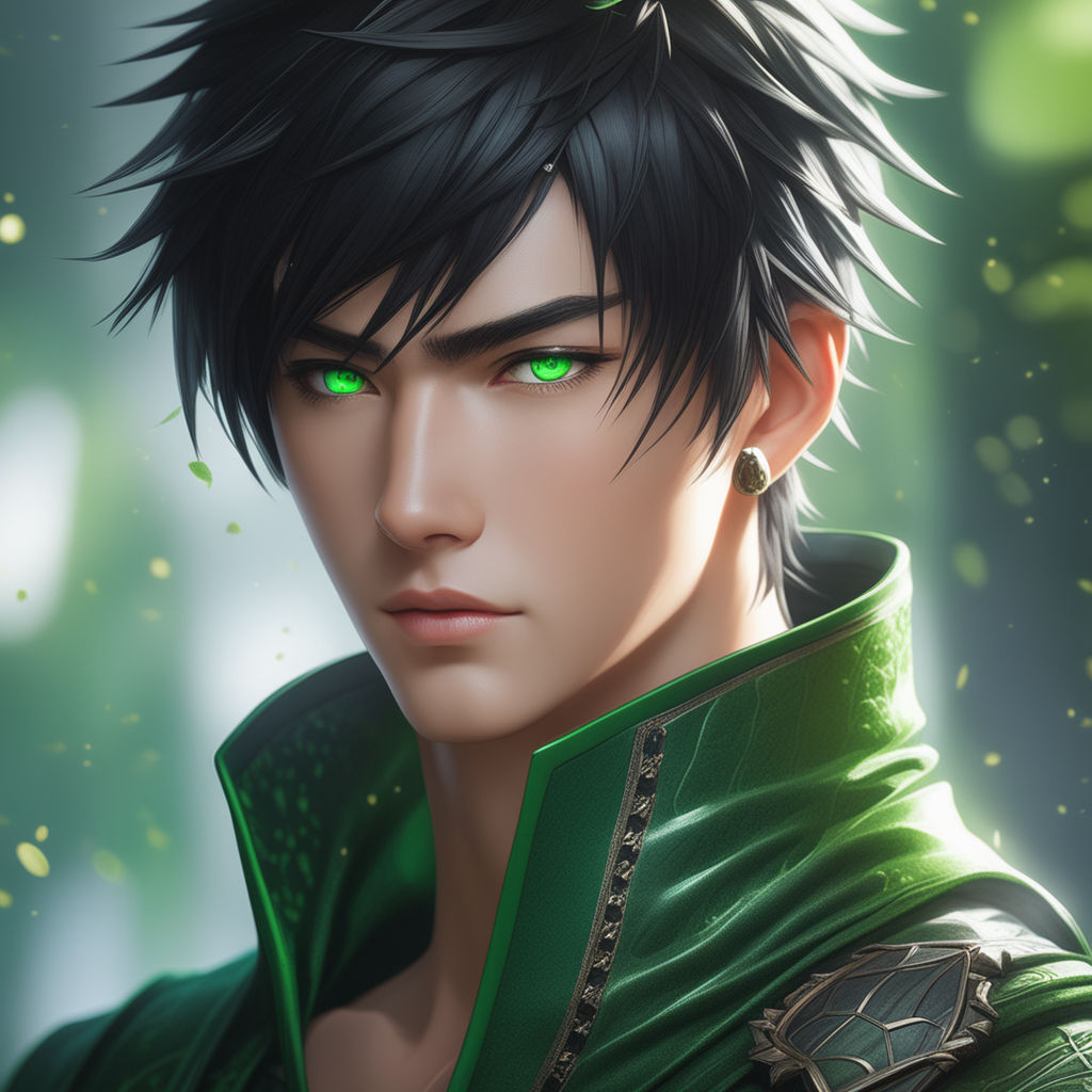 Green Haired Anime Character Male