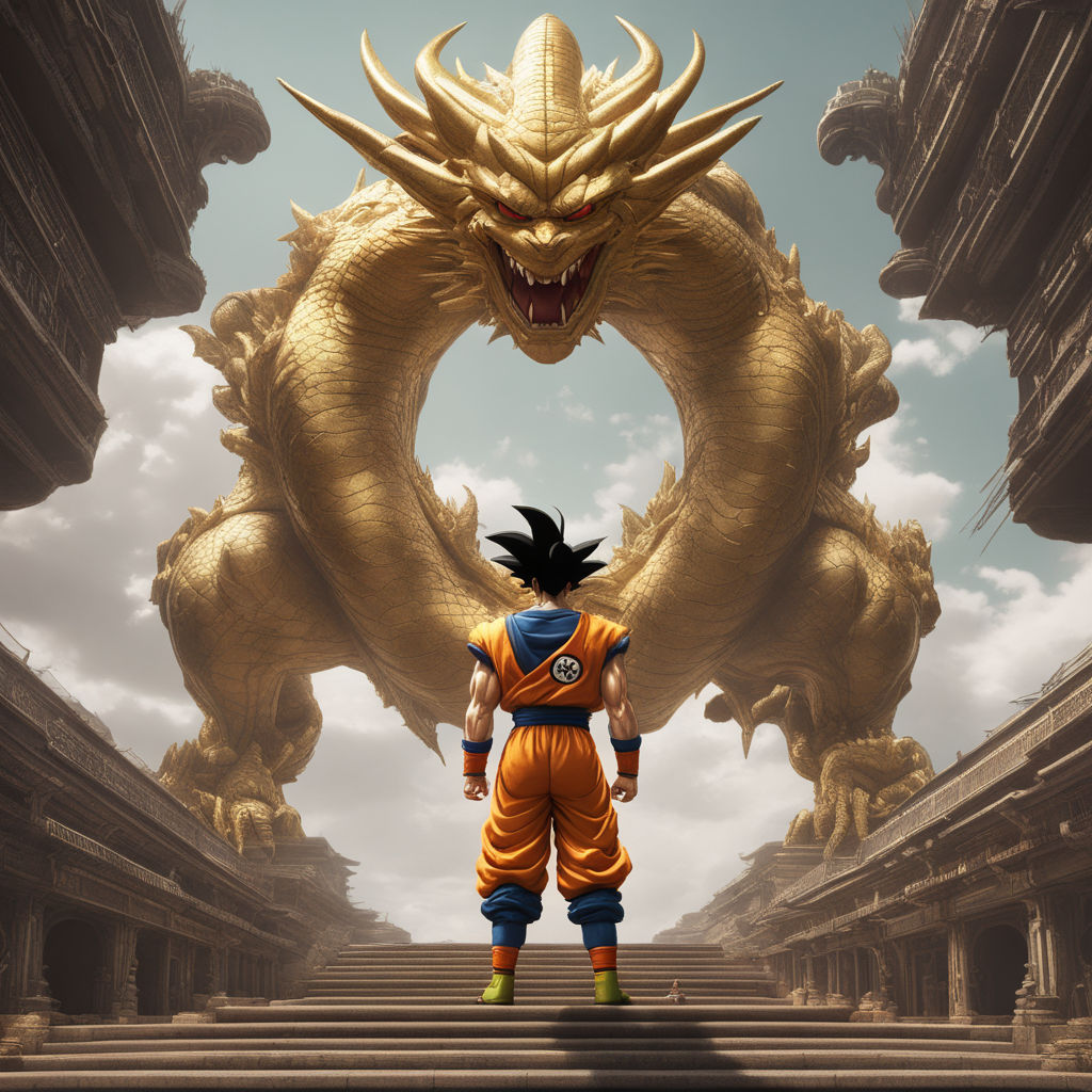 KREA - ''goku super saiyan 5, epic poster, storm in the background, rain,  cinematic shot, digital art, concept art, artstation, cinematographic, 4 k