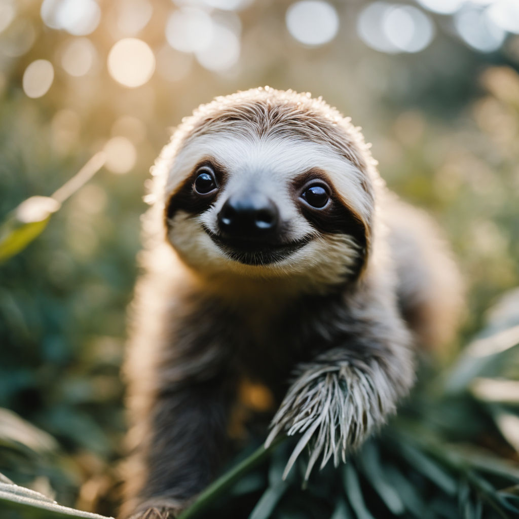 three toed sloth smiling