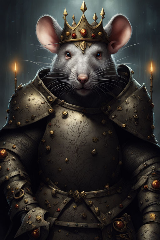 Rat King Wearing a Medieval Robe and Royal Crown in Renaissance Portrait  Digital Art | Sticker