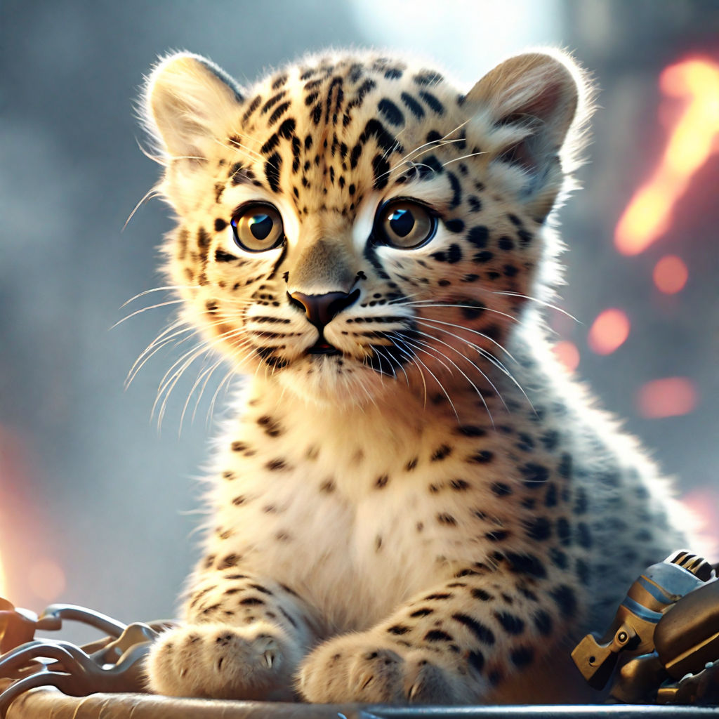 An Image Of A Baby Leopards With Blues Eyes Background, Jaguar