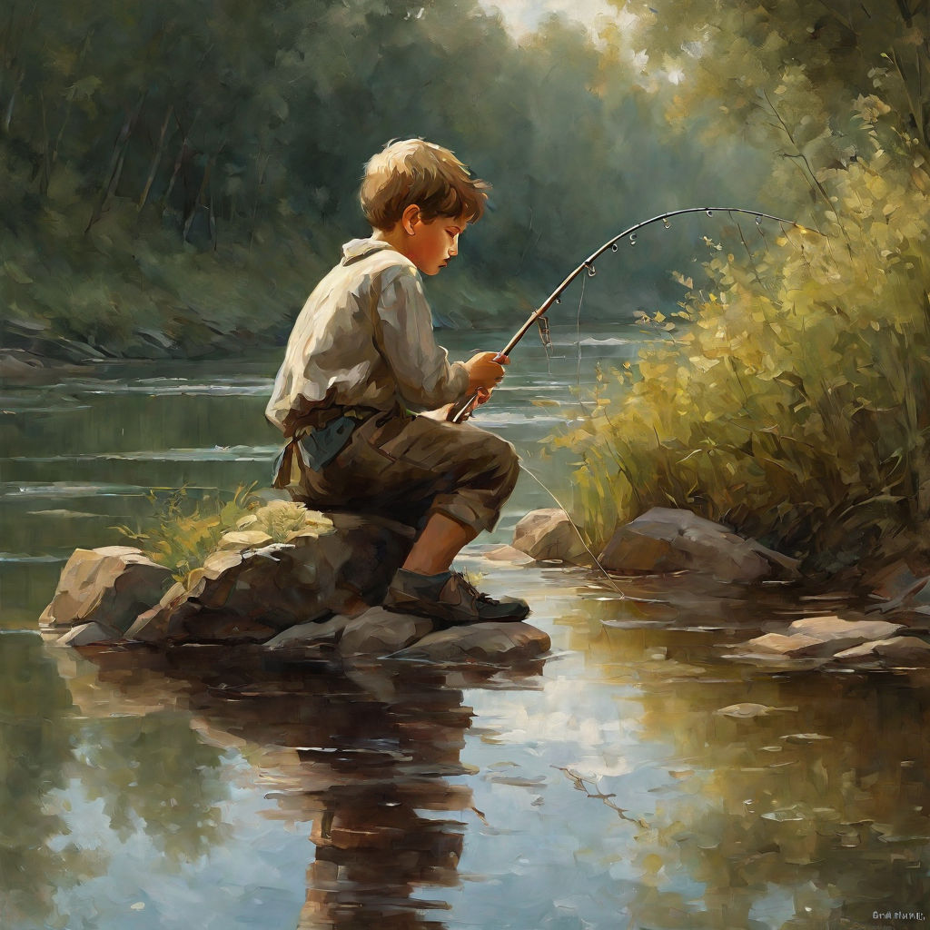 ArtStation - boy fishing