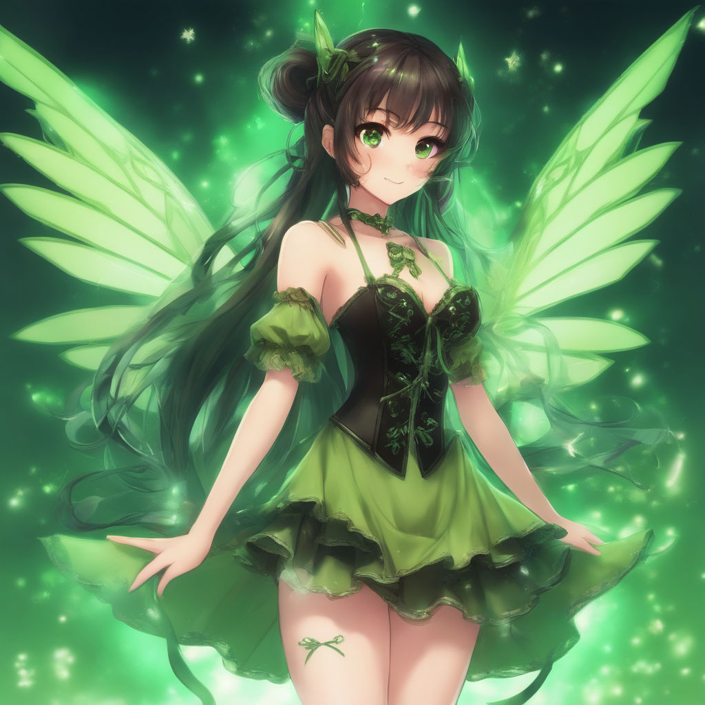 green anime fairy