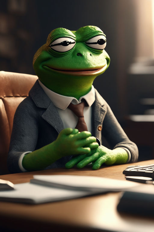 Pepe the frog as a chad meme, hyperrealistic, 8k