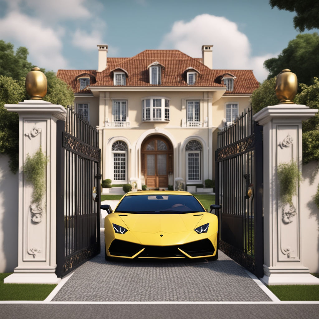 mansion with lamborghini