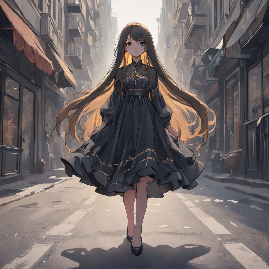 Anime Anime Girls Flute Musical Instrument Dress Black Dress Dark Hair Long  Hair Landscape Mountains - Resolution:, Anime Flute HD wallpaper | Pxfuel