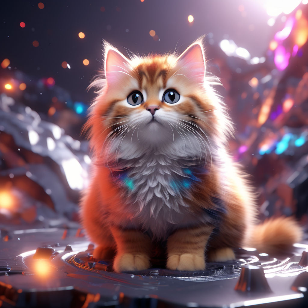 Space Cat: Serene Feline in the Cosmos, AI Art Generator