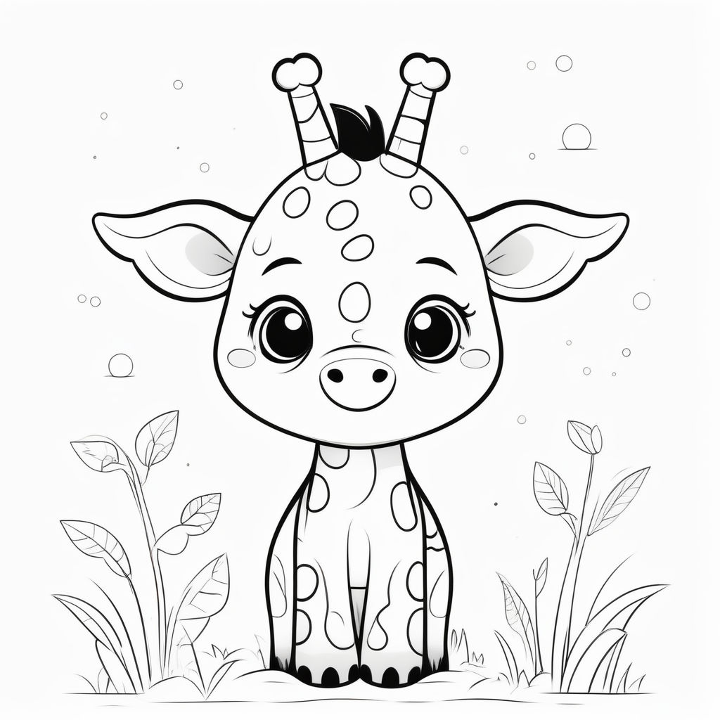 cartoon baby giraffe coloring pages