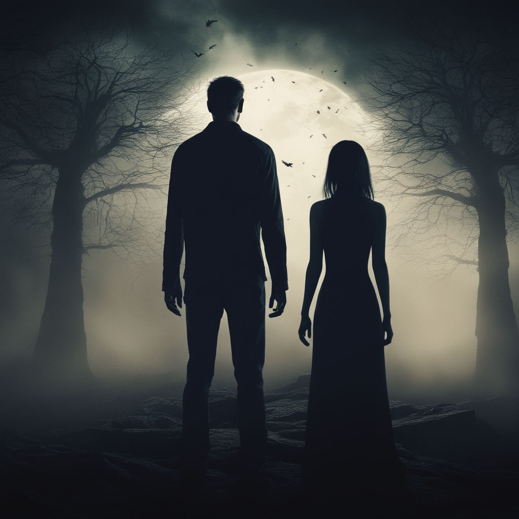 vampire couple silhouette