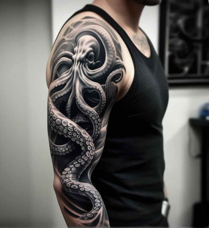 Octopus Tattoo in progress by Christian Perez : TattooNOW