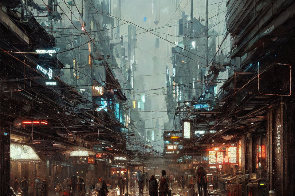 cyberpunk city, 4k resolution, ultra detailed, matte oil painting,  mysterious, wallpaper, art by greg rutkowski : r/aiArt