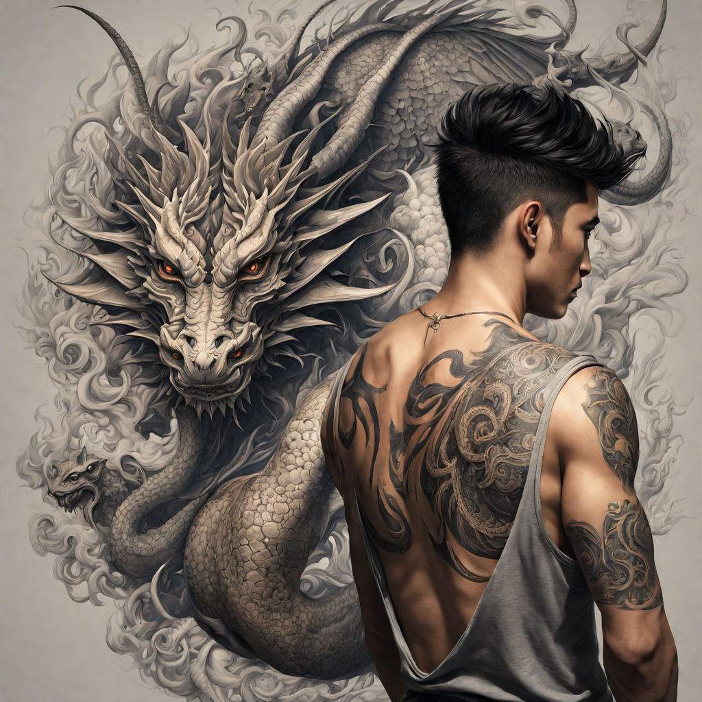 Dragon tattoo vintage engraving Royalty Free Vector Image