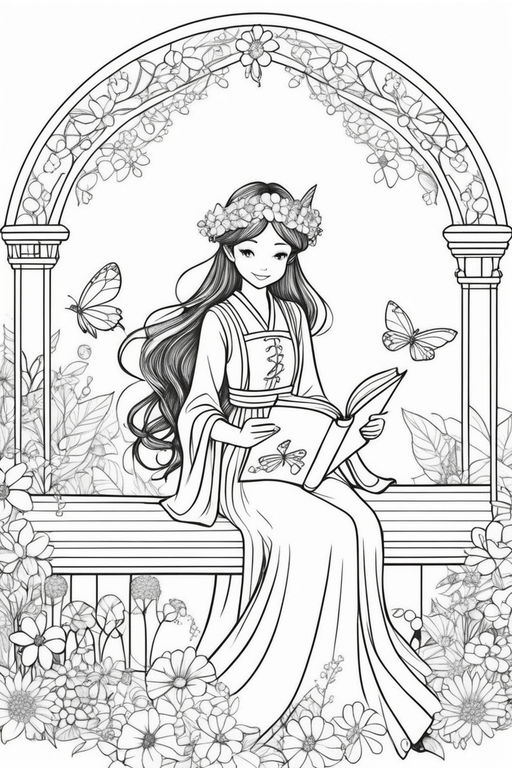 Vector Illustration Coloring Beautiful Fairy Princess Stock Vector (Royalty  Free) 1051111556 | Shutterstock