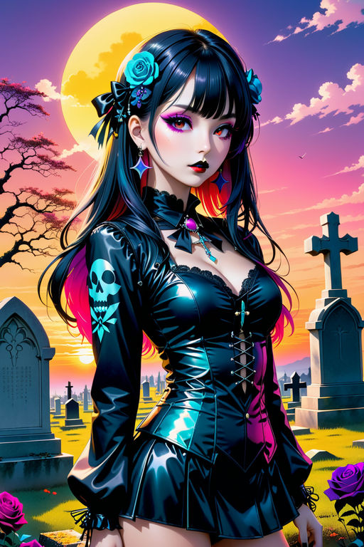 cute goth anime character - Playground