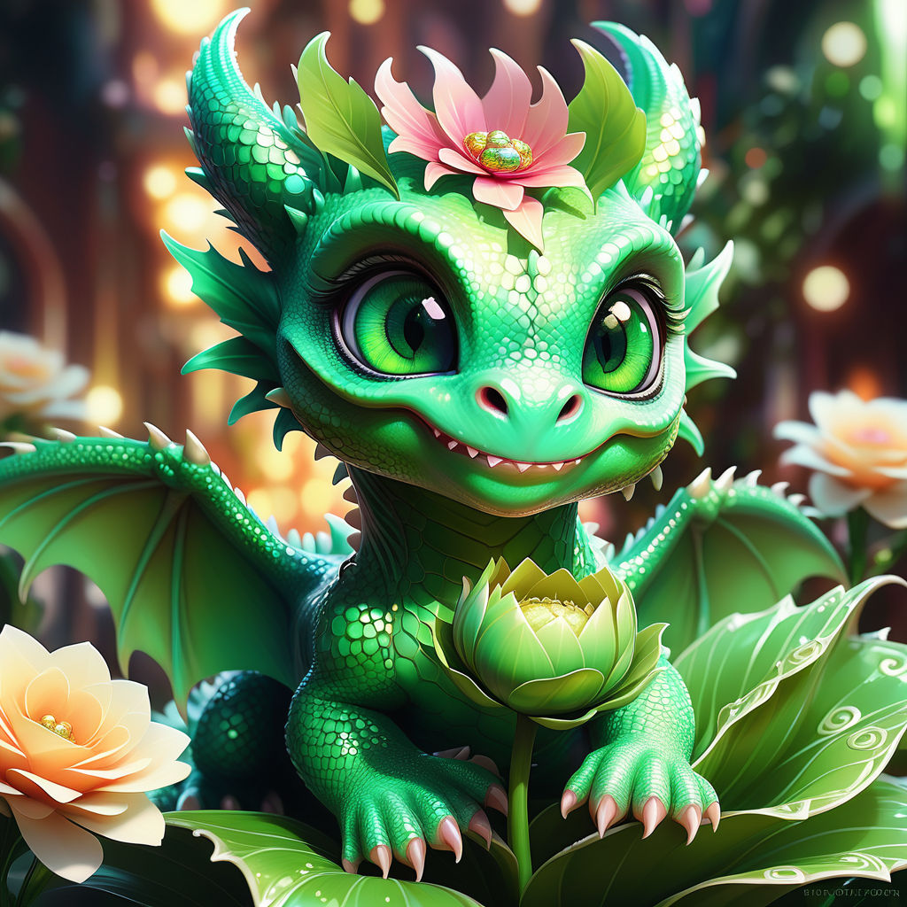 cute green dragons