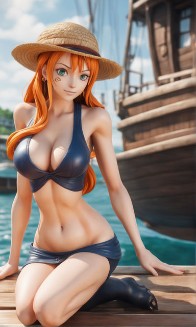 Anime girl in swim suit