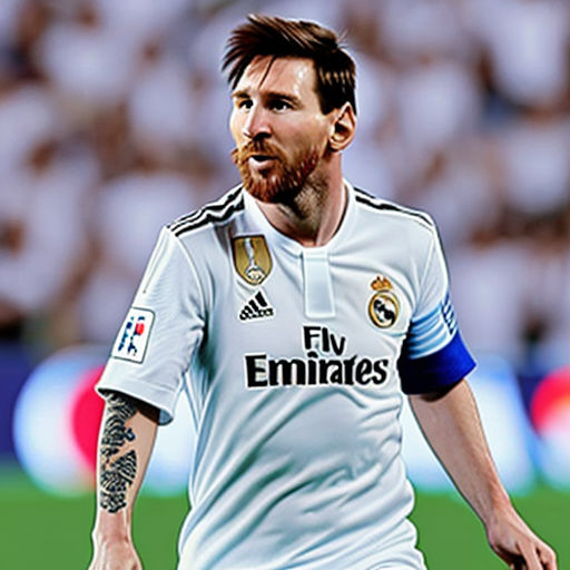 Messi with real madrid shirt