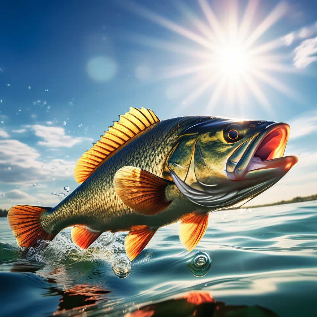 extremely realistic and detailed digital painting of a Bass(fish) -  Playground