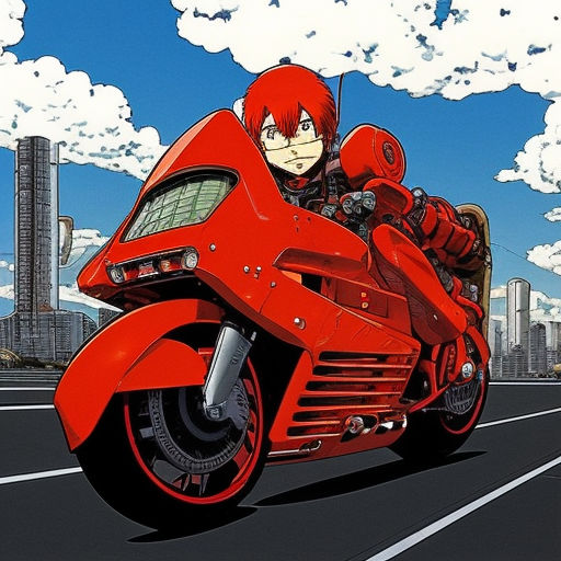 Redhaired anime woman lying on motorcycle 4K wallpaper download