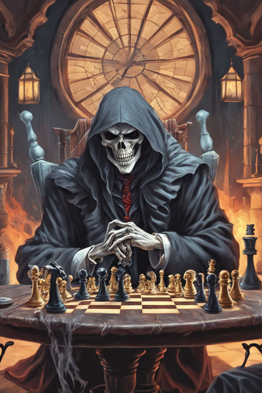 HD wallpaper: black chess set, digital art, Grim Reaper, death