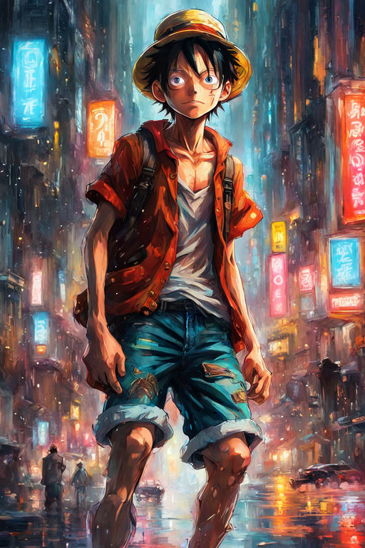 Rare One Piece inspired Monkey D Luffy on Fire Poster