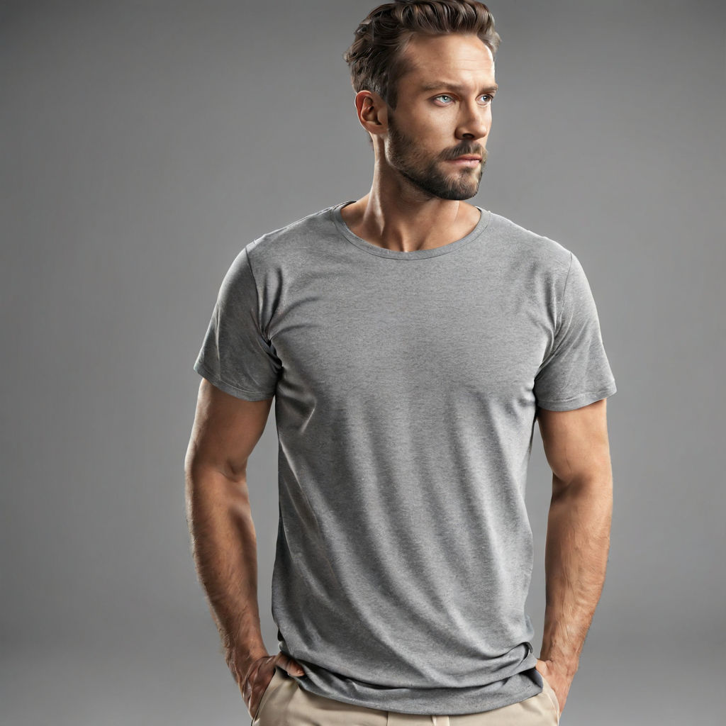 plain black t-shirt mockup template, with male model, front and back view,  isolated on transparent background. generative ai 26537507 PNG