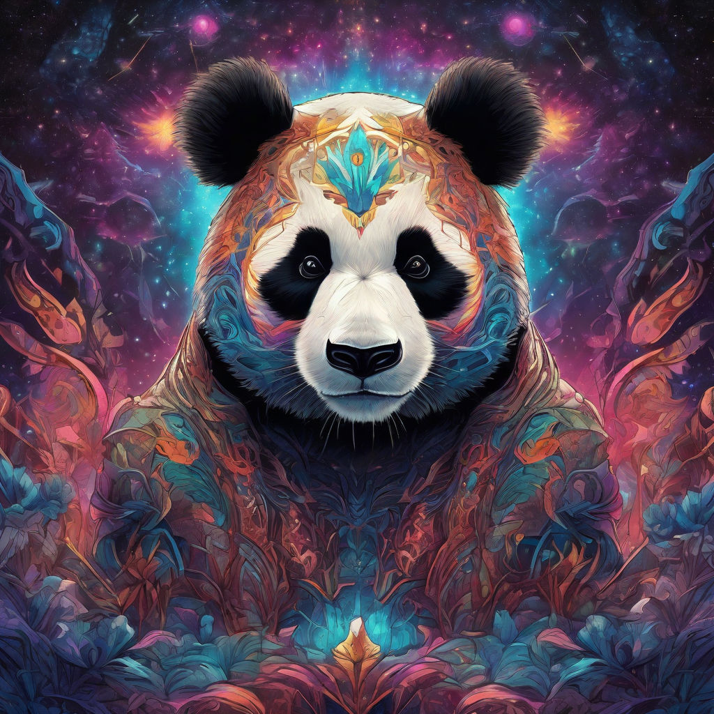 Buy Cute panda mandala art work - with galaxy streaks Handmade Painting by  NIHITHA MAHADEV. Code:ART_7940_69612 - Paintings for Sale online in India.