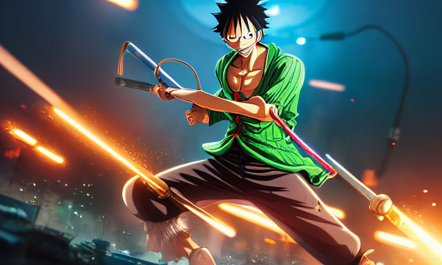 prompthunt: zoro from one piece cutting the world in half with his 3 sword  style, anime, 4k