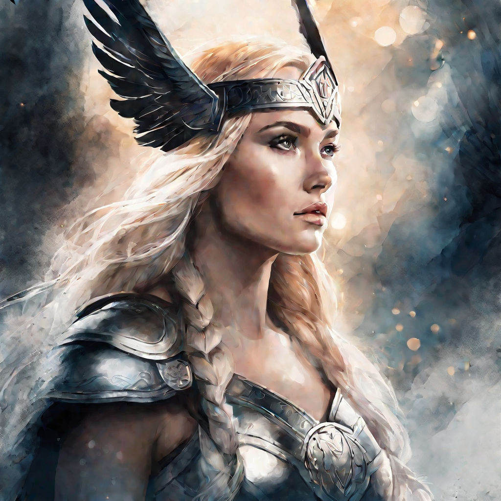 gorgeous Valkyrie, Norse Mythology, cinematic light