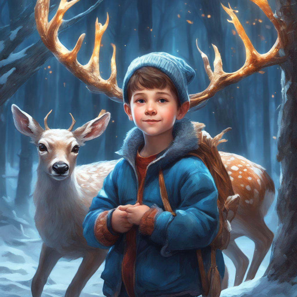 digital art, fantasy portrait of a smiling boy , by