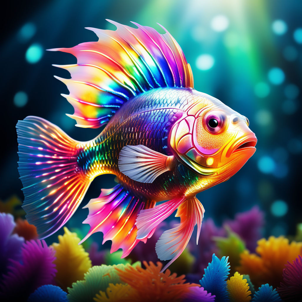 Dive into a world of color with this stunning rainbow fish by @hapo.studio!  🌈🐠 Captured with the soft and vibrant tones of Ohuhu