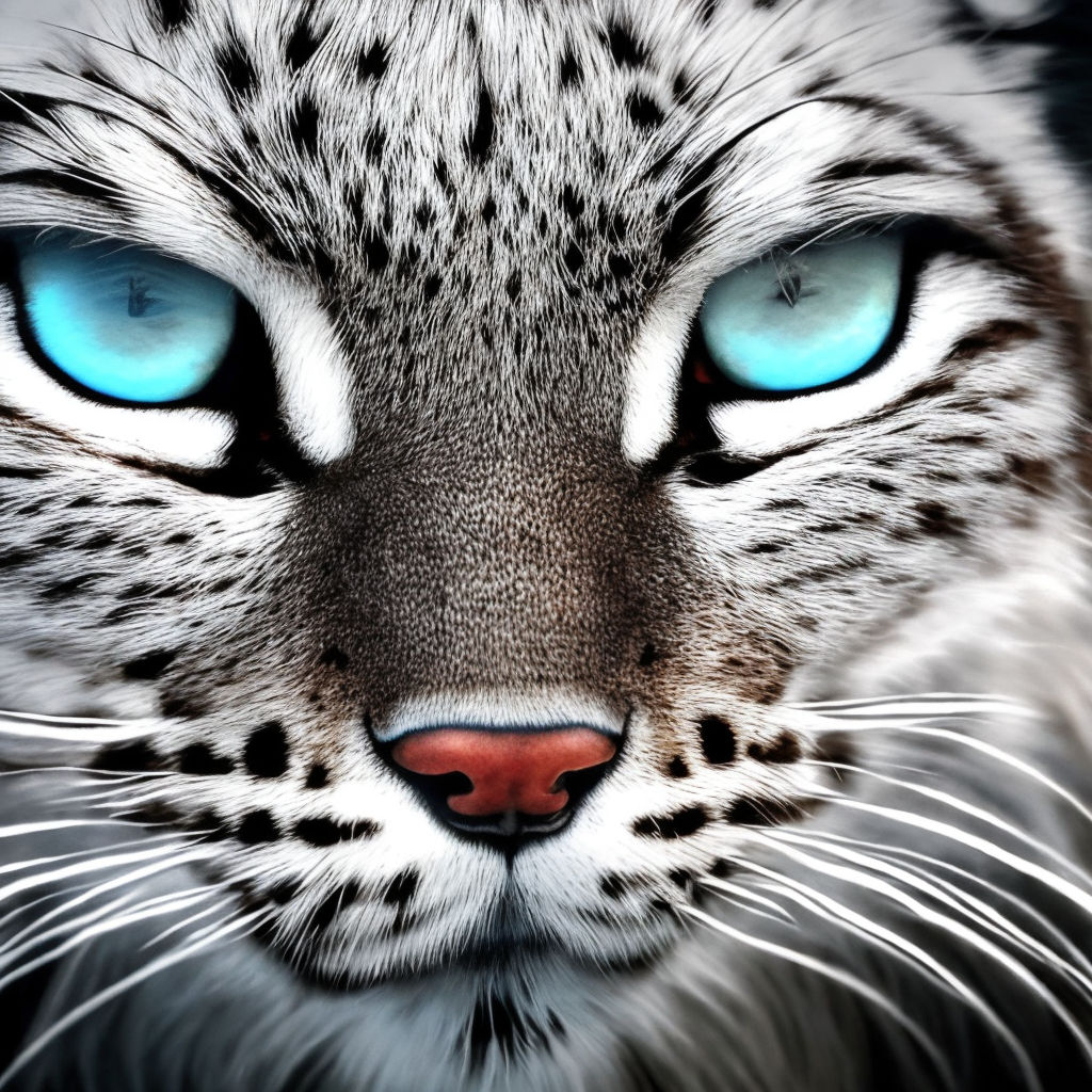 white leopard blue eyes tattoo