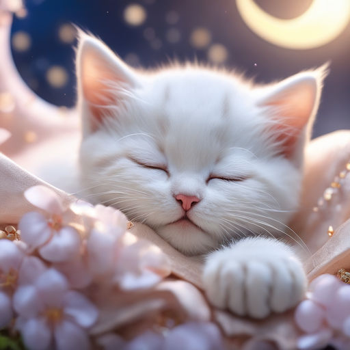 sleeping chibi cat