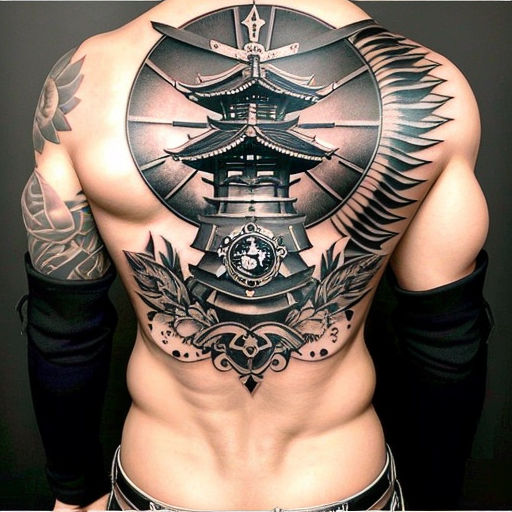 japanese samurai tattoo chest