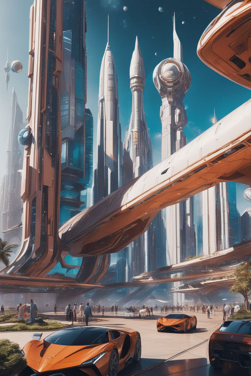 futuristic space city