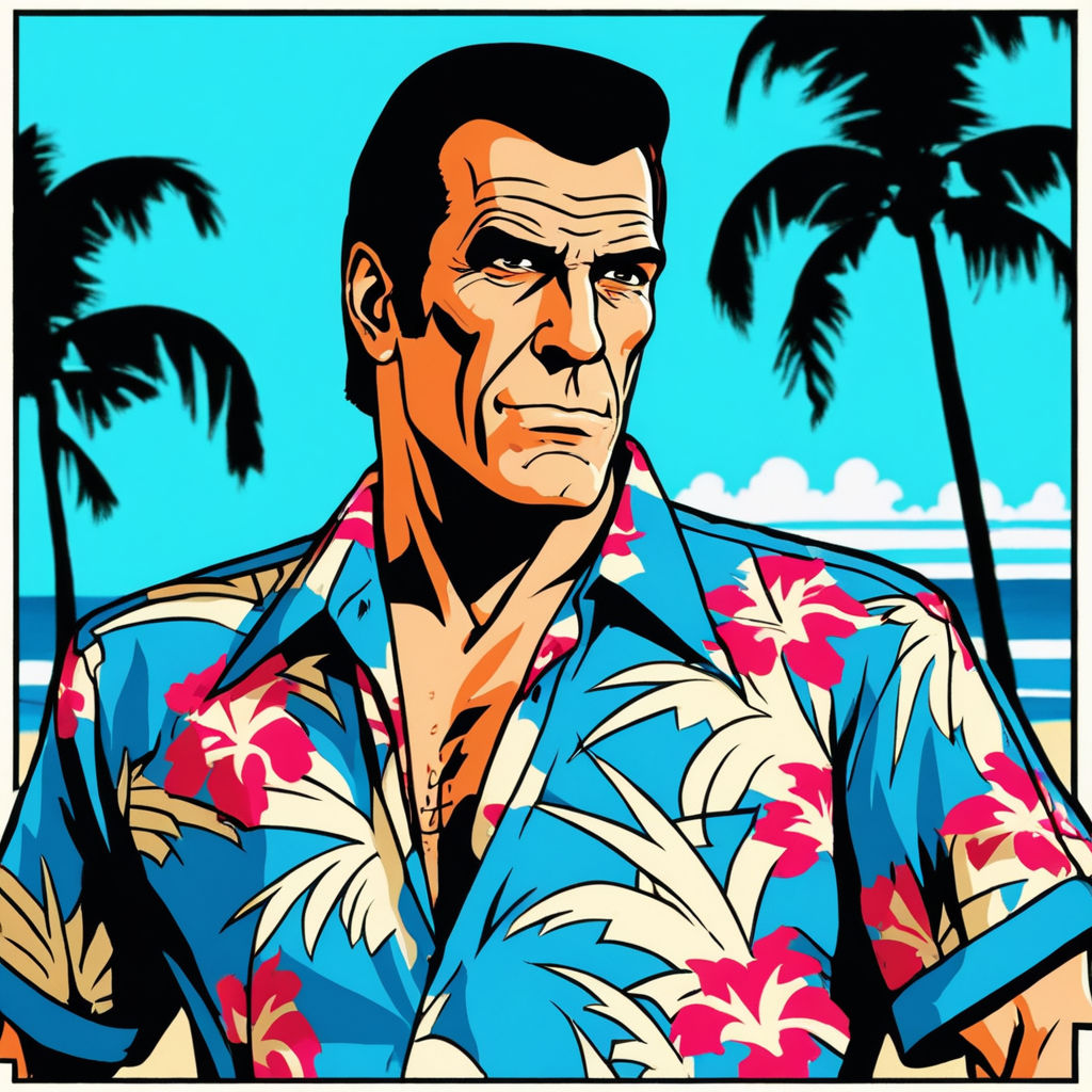 Miami Vice Vibes: 3D Tommy Vercetti Hawaii Shirt - Trendy Aloha