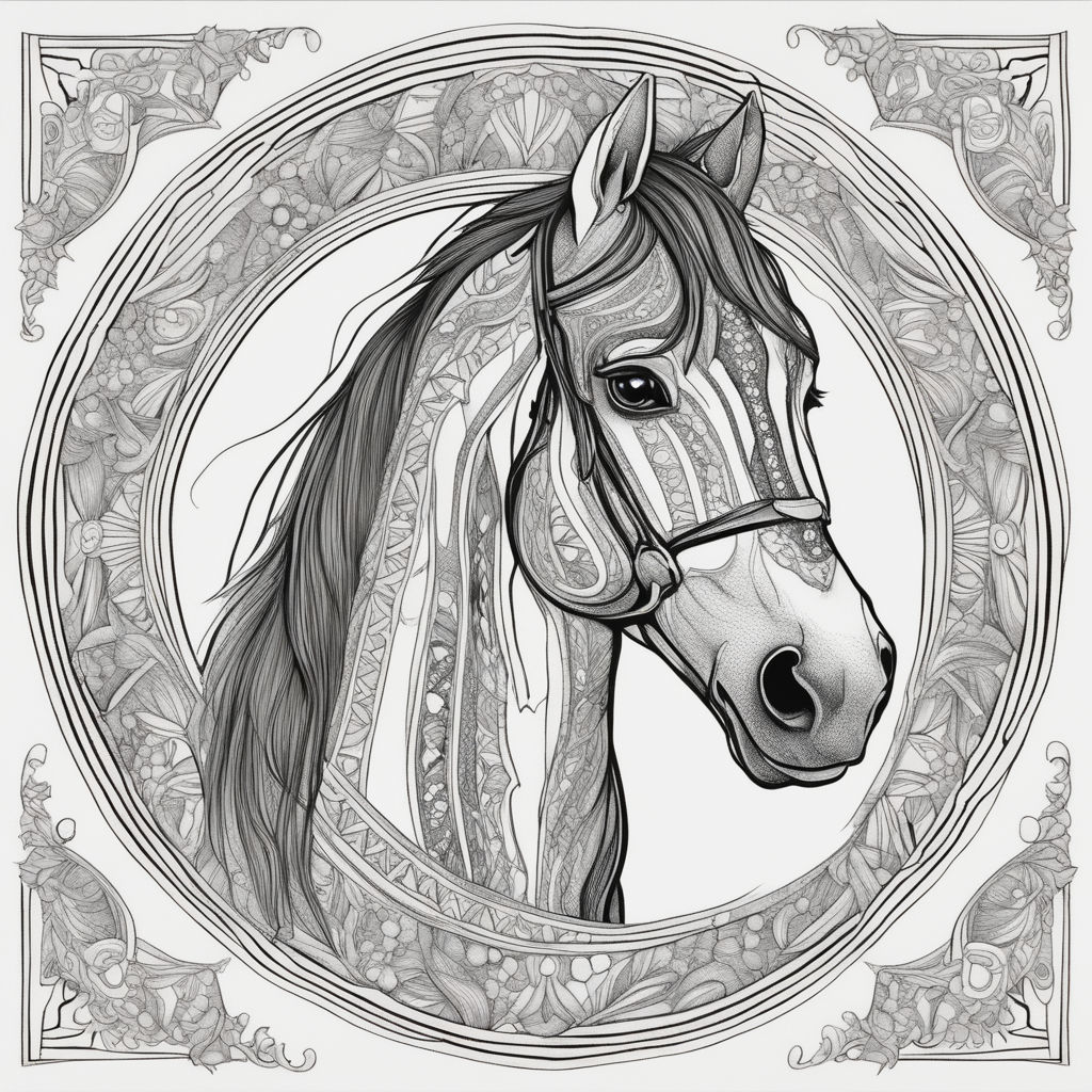 arabian horse head coloring page