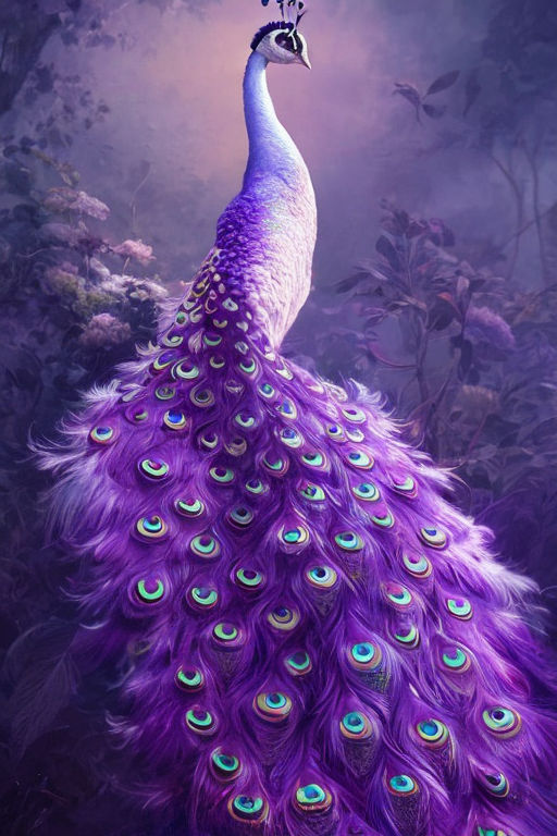 purple peacock wallpaper