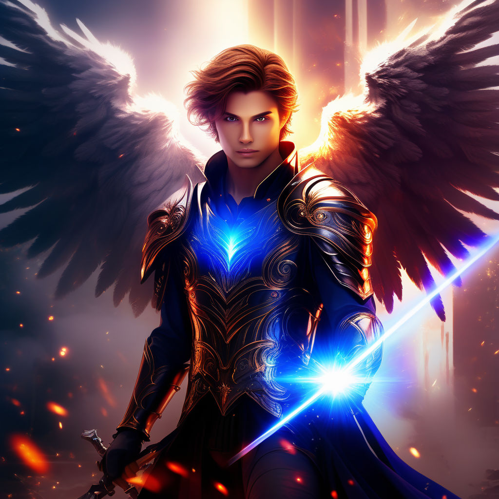 Anime portrayal of a majestic royal king angel archangel man on Craiyon