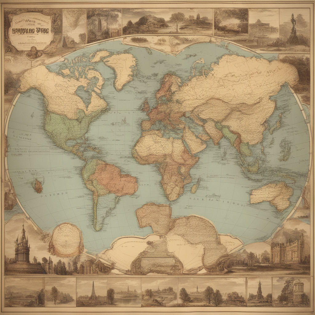 steampunk world map