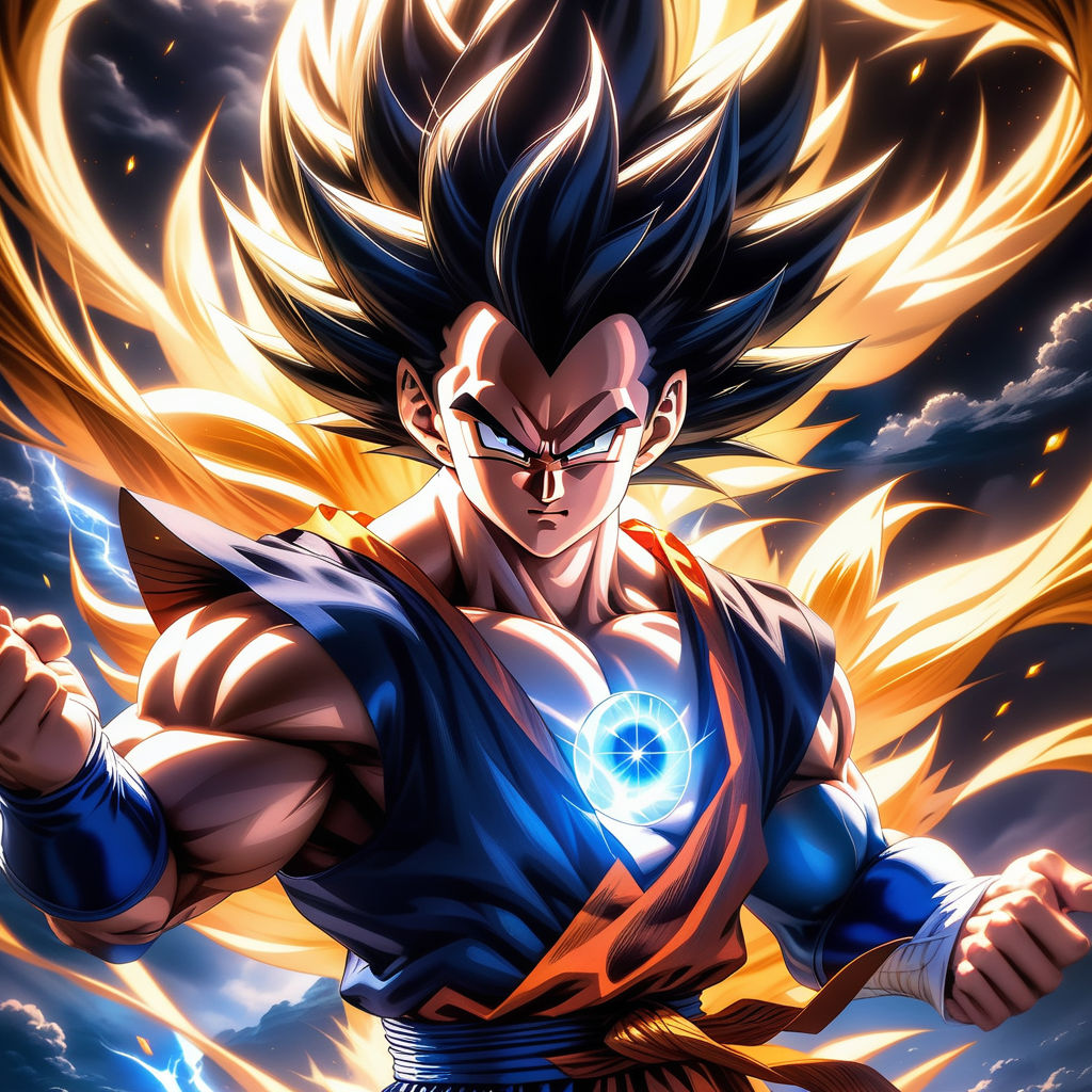 Hyperrealistic, high definition live action full body portrait of vegeta