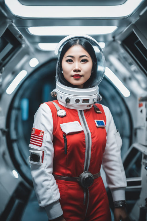 asian girls in space suits