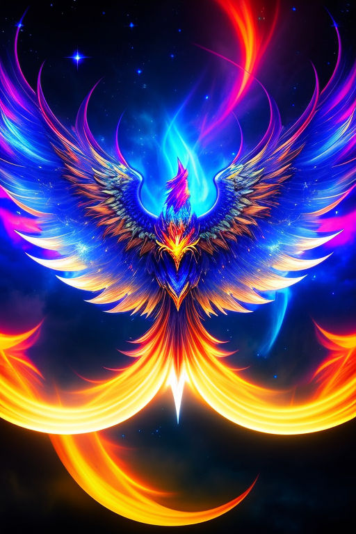 blue fire phoenix logo